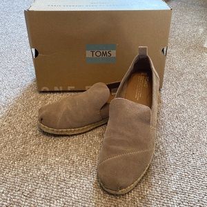 TOMS- Deconstructed Alpargata- Desert Taupe Suede, Women’s size 10